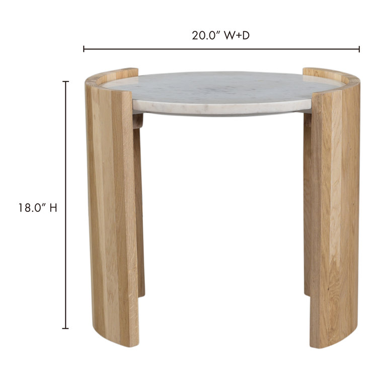 Loreto Marble Top Oak End Table