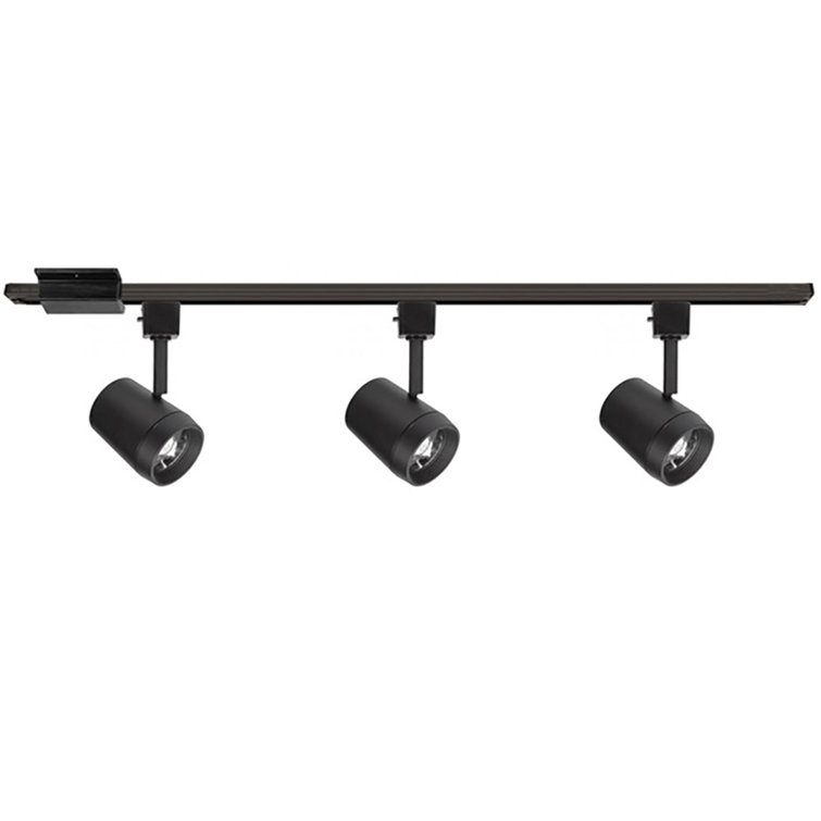Black Adjustable LED Track Head with Die-Cast Aluminum Construction