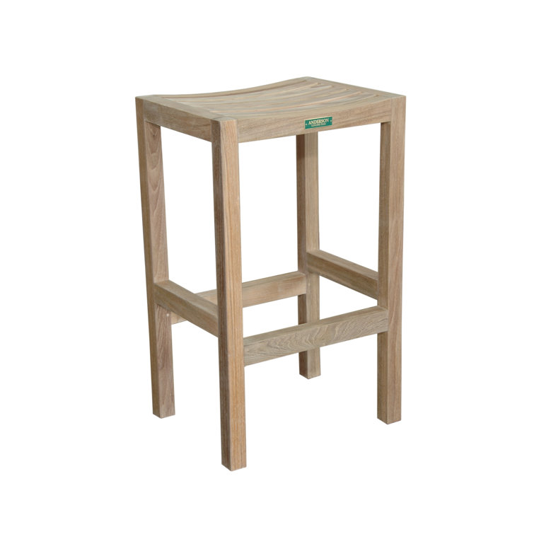 Montego Natural Teak Backless Outdoor Bar Stool