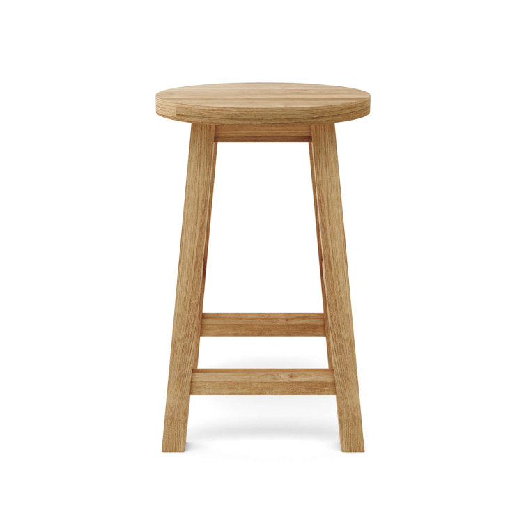 Natural Teak Wood Outdoor Counter Stool