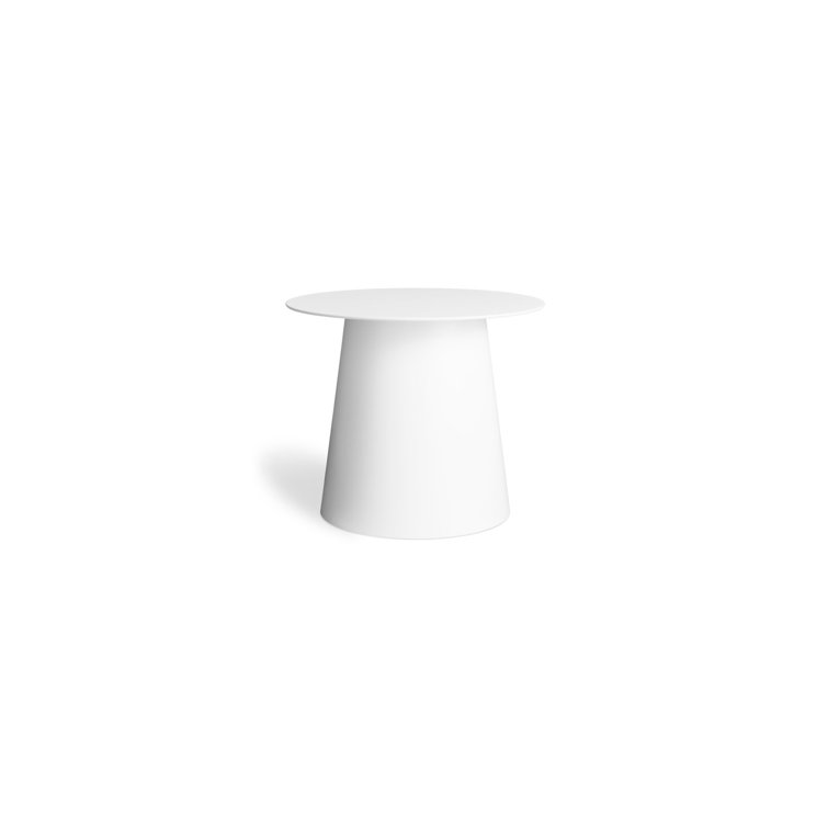 White Metal 12" H Circular Side Table