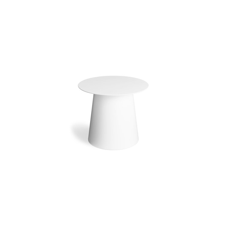 White Metal 12" H Circular Side Table