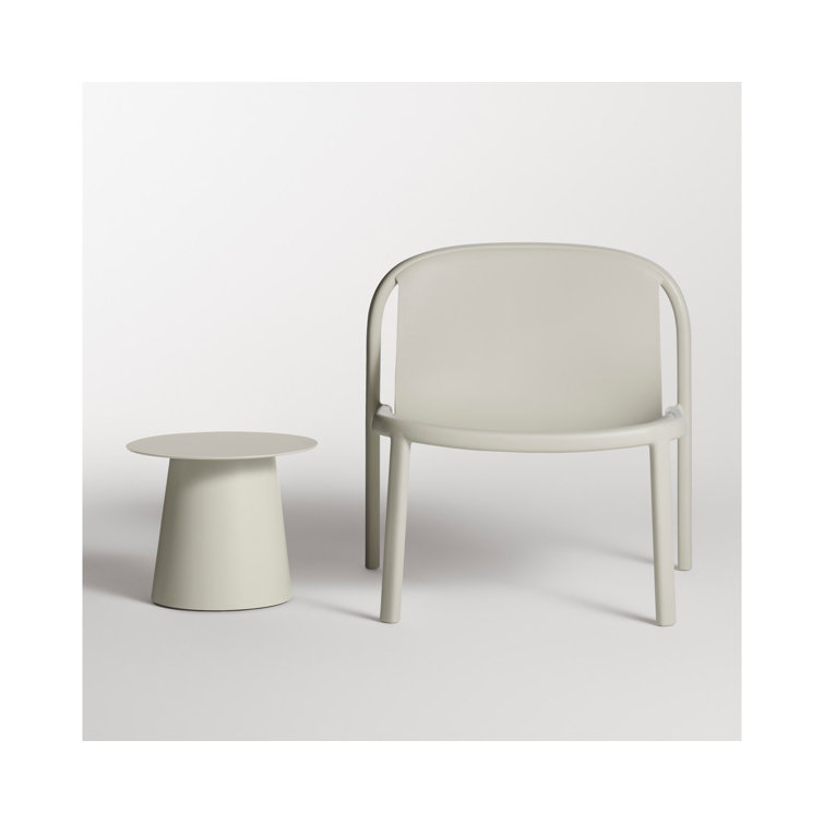 Putty Metal Indoor/Outdoor Side Table, 12" H x 15" W