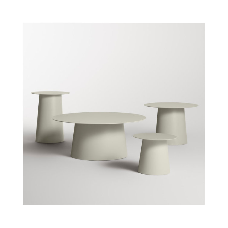 Putty Metal Indoor/Outdoor Side Table, 12" H x 15" W