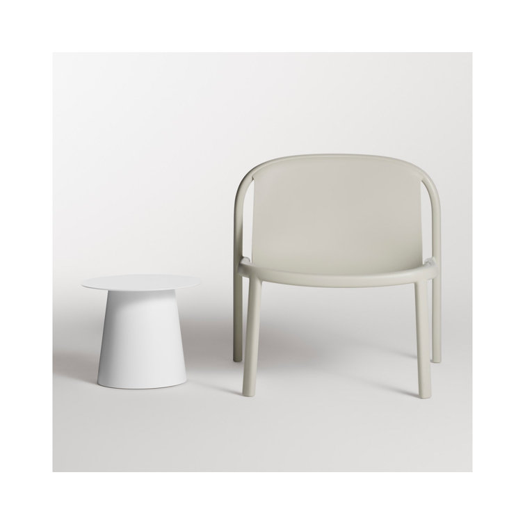 White Metal 12" H Circular Side Table