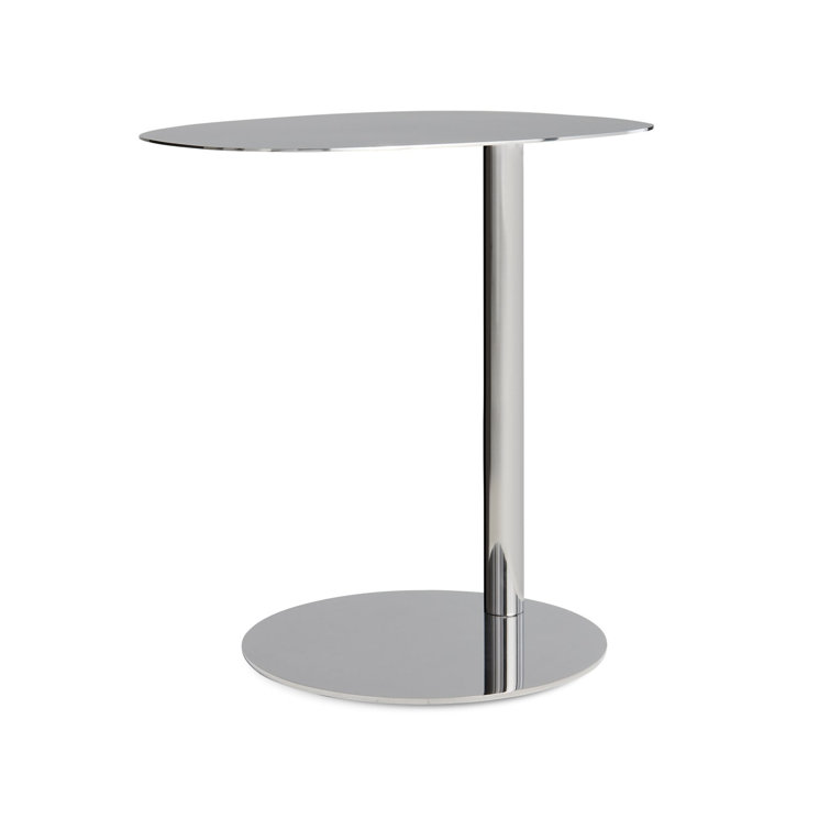 Polished Stainless Steel Rectangular End Table