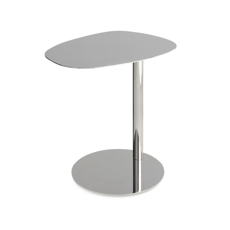 Polished Stainless Steel Rectangular End Table