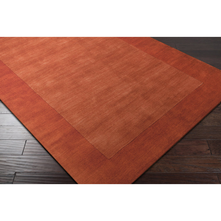 Handmade Red Wool Rectangular Area Rug 7'6" x 9'6"