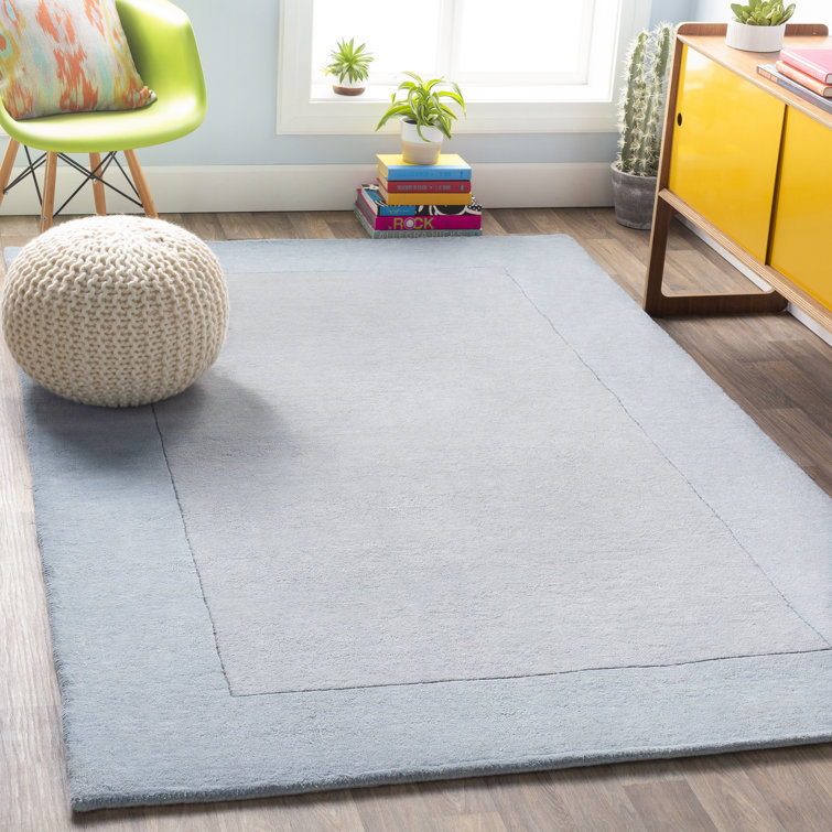 Gray Handmade Wool Reversible Rectangular Area Rug 8' x 11'