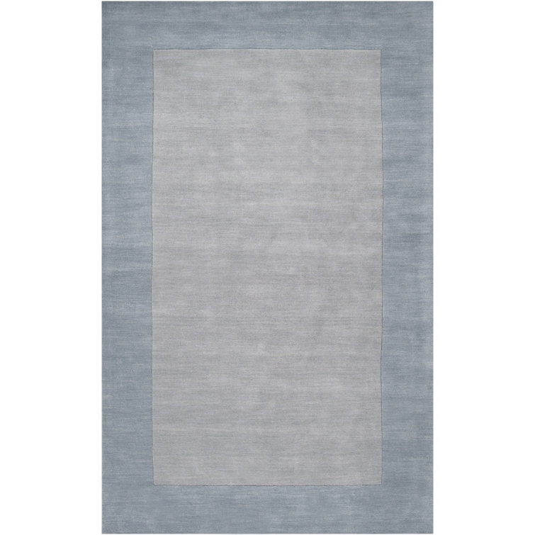 Gray Handmade Wool Reversible Rectangular Area Rug 8' x 11'