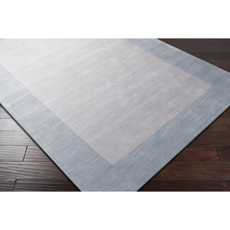 Gray Handmade Wool Reversible Rectangular Area Rug 8' x 11'