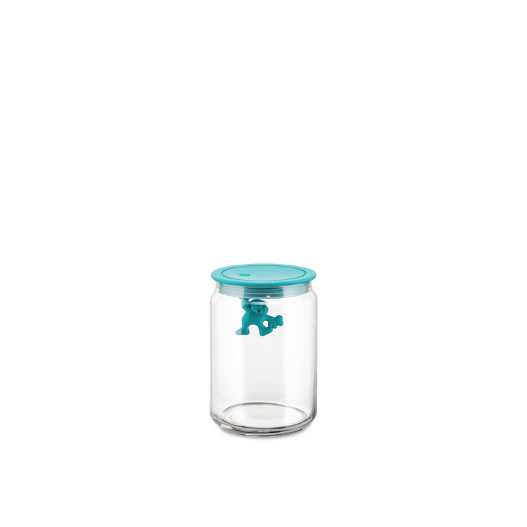 Light Blue Glass Kitchen Jar with Airtight Lid