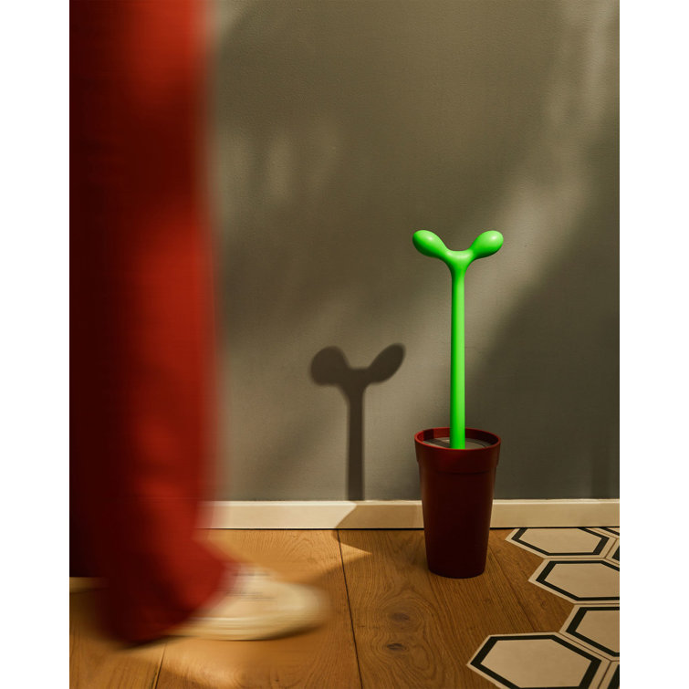 Brown Thermoplastic Resin Toilet Brush with Holder