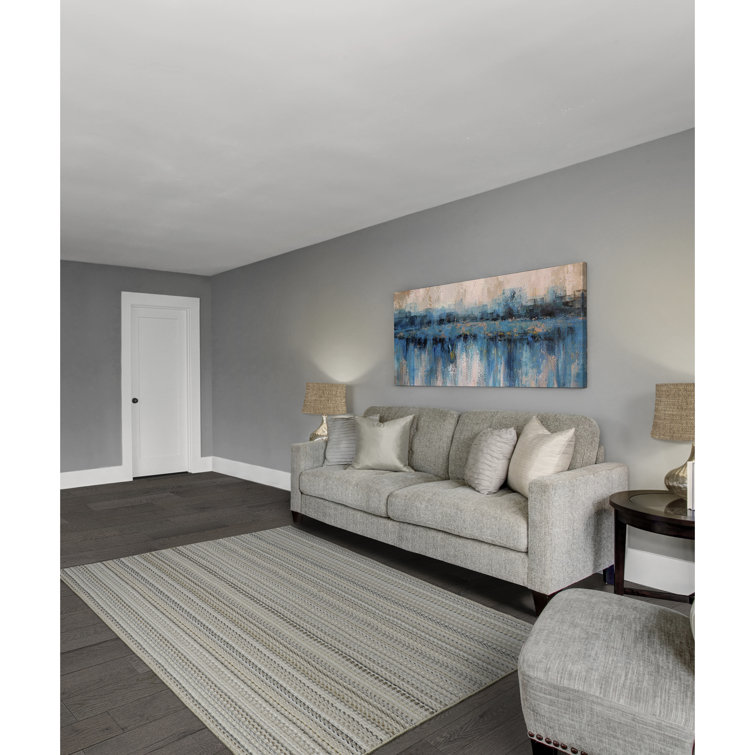 Carnival Earthtone Stripe Tufted 3' x 5' Synthetic Area Rug