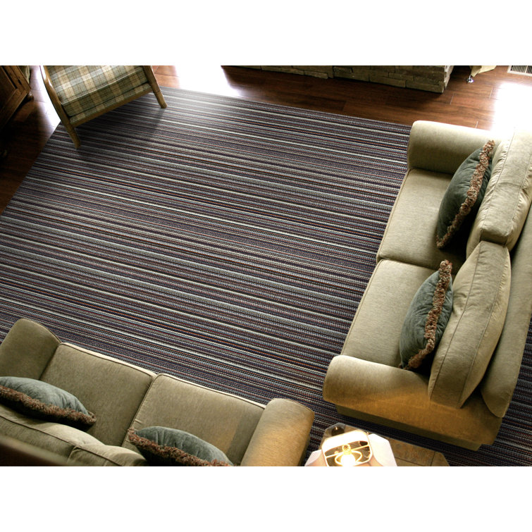 Carnival Stripe 12' Square Tufted Multicolor Synthetic Area Rug