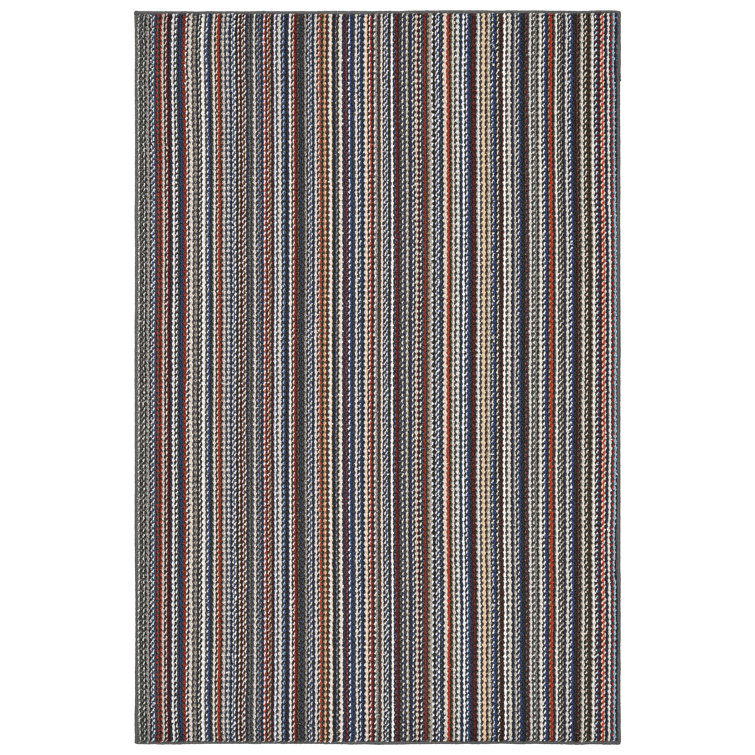 Multicolor Striped Tufted Washable 4' x 6' Area Rug
