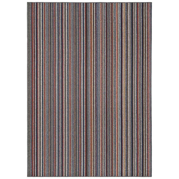 Carnival Stripe Tufted Synthetic 5' x 7' Area Rug