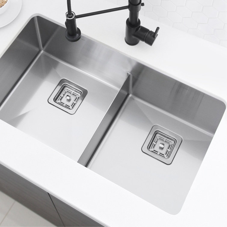 Square Stainless Steel Kitchen Sink Strainer with Removable Basket