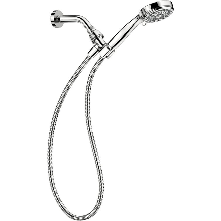 Chrome 5-Function Handheld Shower Head with Wall Mount