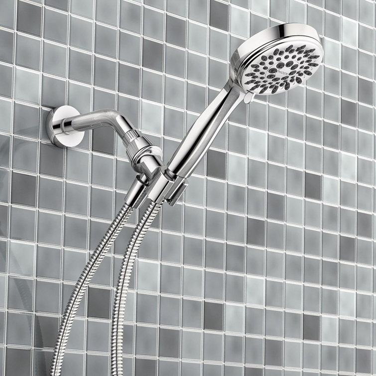 Chrome 5-Function Handheld Shower Head with Wall Mount