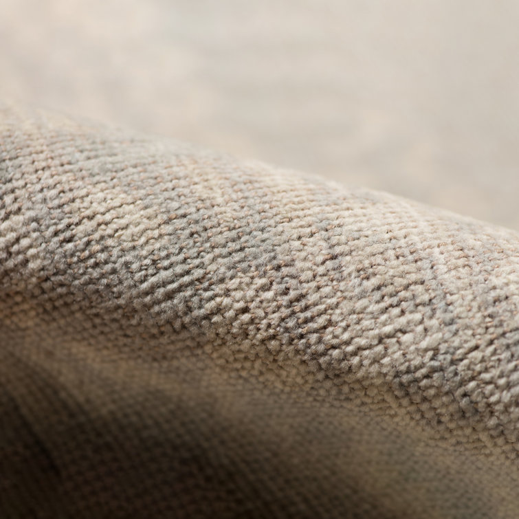 Ainsley Taupe and Light Blue Hand-Knotted Wool-Viscose Rug with Fringe