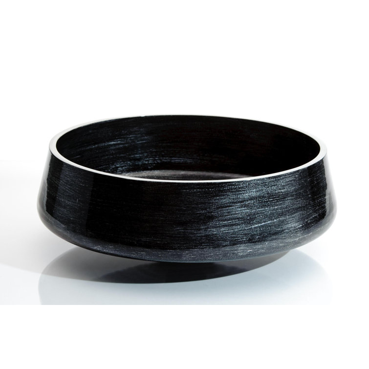 Exte 16.5'' Black Silver Aluminum Circular Vessel Sink