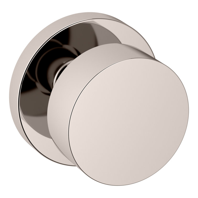 Polished Nickel Round Passage Door Knob with Rosette
