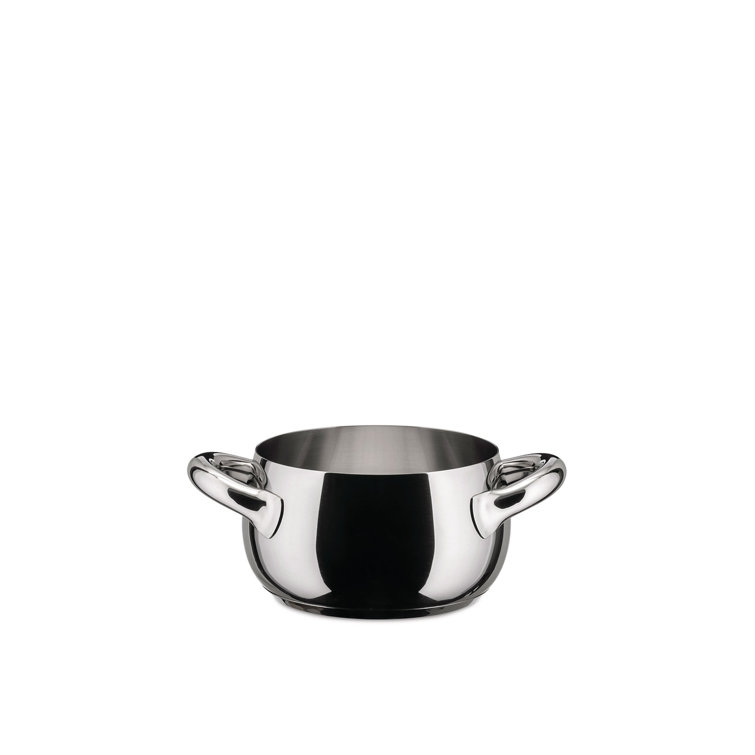 Medium Mirror Polished Stainless Steel Casserole with Handles