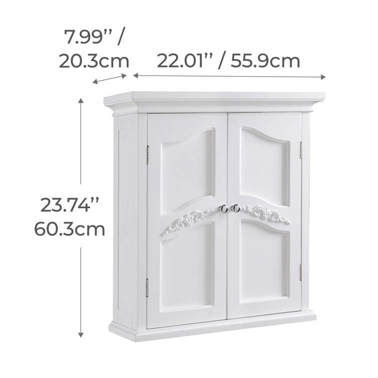 Versailles Elegant White 22" Engineered Wood Wall Cabinet