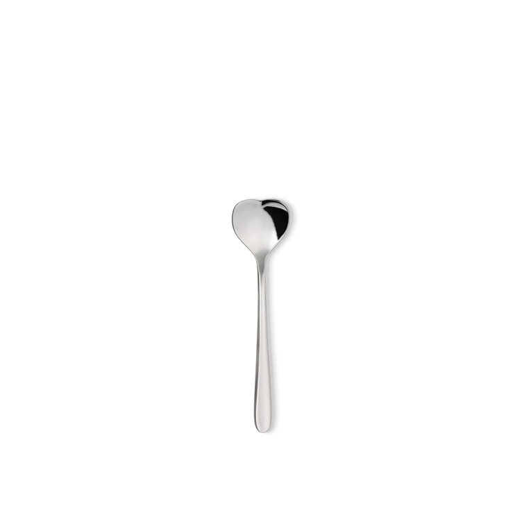Heart-Shaped Silver Stainless Steel Coffee Spoon Set, 10cm