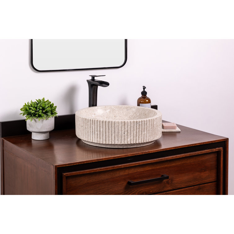 Coit 16'' Beige Marble Circular Vessel Sink