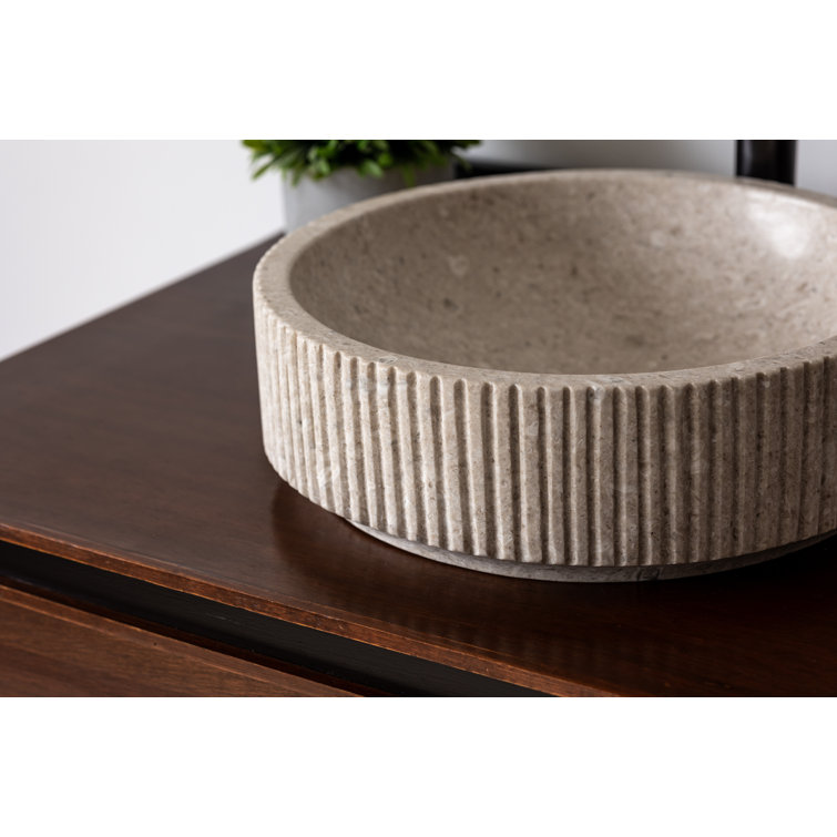 Coit 16'' Beige Marble Circular Vessel Sink