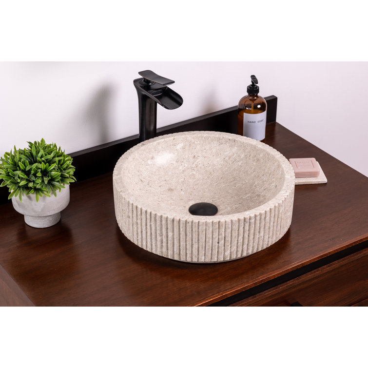 Coit 16'' Beige Marble Circular Vessel Sink