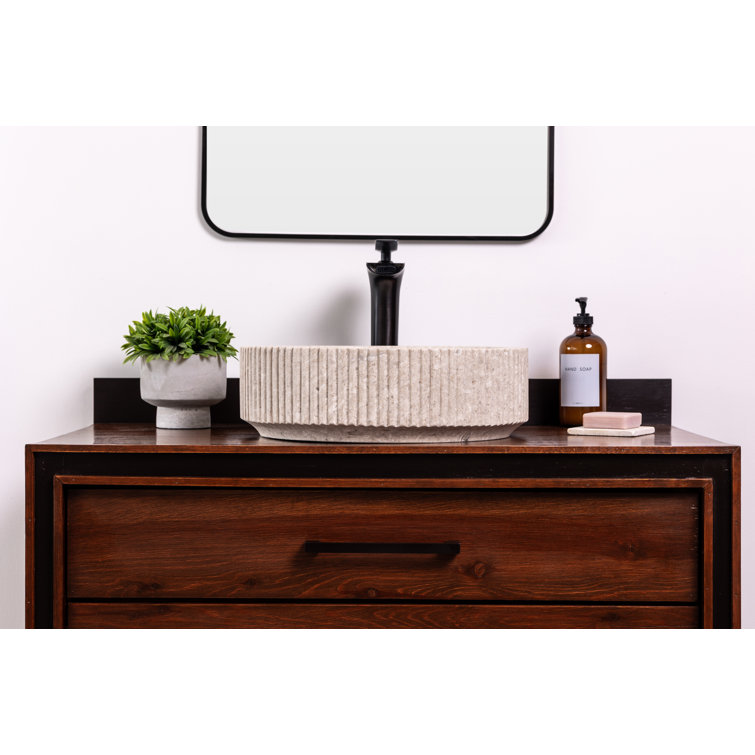 Coit 16'' Beige Marble Circular Vessel Sink