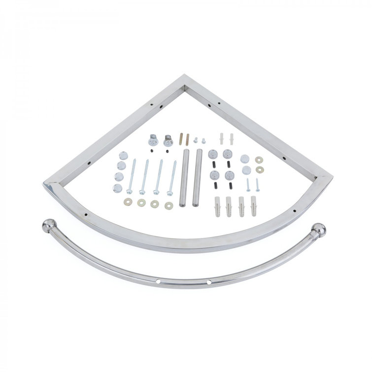 Round Corner Clear Tempered Glass Wall Mount Sink with Chrome Faucet