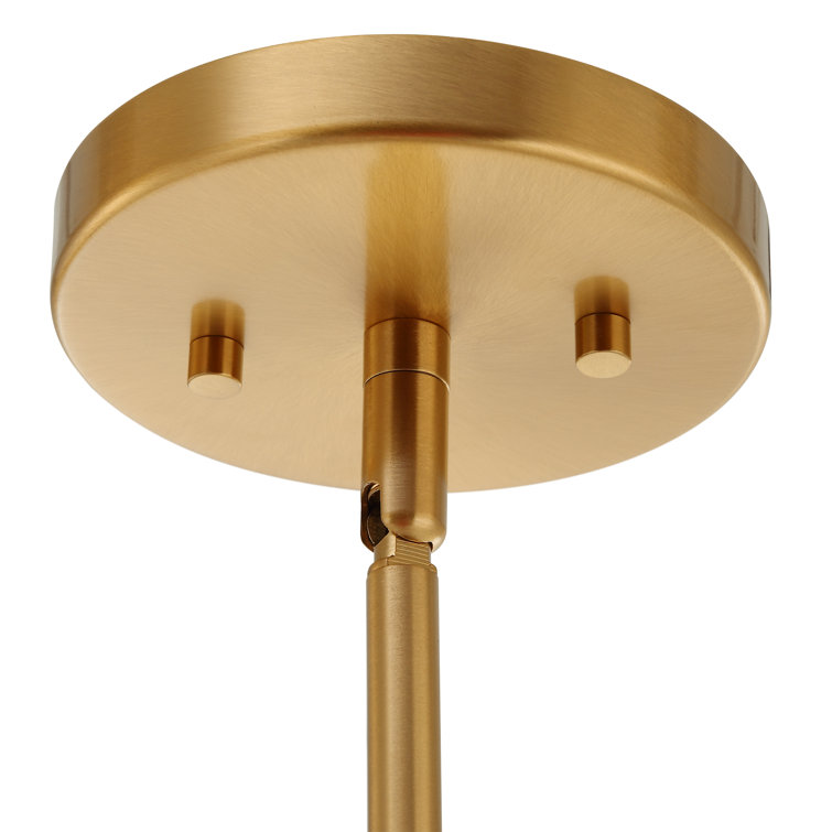 Warm Brass 6-Light Chandelier with Opal Glass Shades