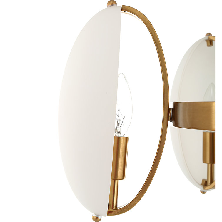 Warm Brass 6-Light Chandelier with Opal Glass Shades