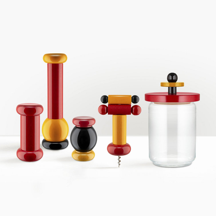 Red and Yellow Beechwood Pepper Mill