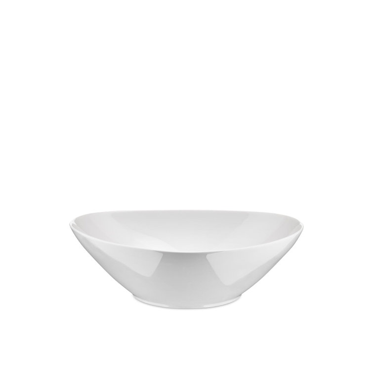 Porcelain White Ceramic Microwave Safe Salad Serving Bowl