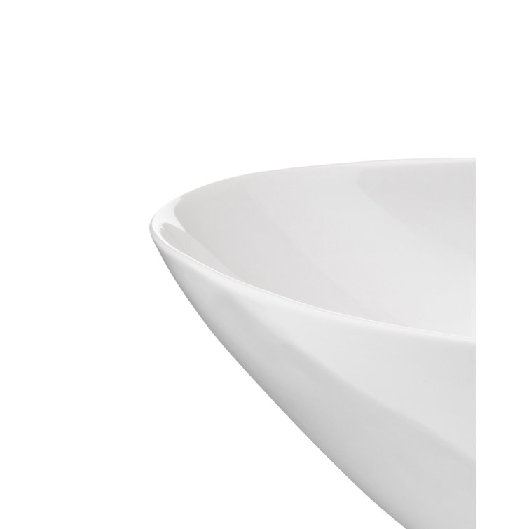 Porcelain White Ceramic Microwave Safe Salad Serving Bowl