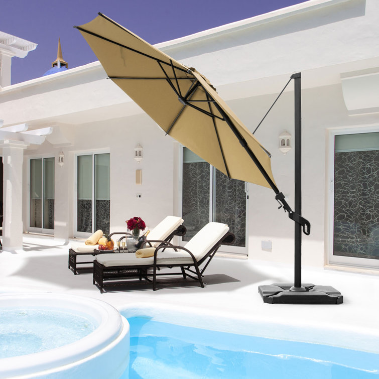 Vienna 10ft Brown Polyester Cantilever Umbrella with Steel Pole