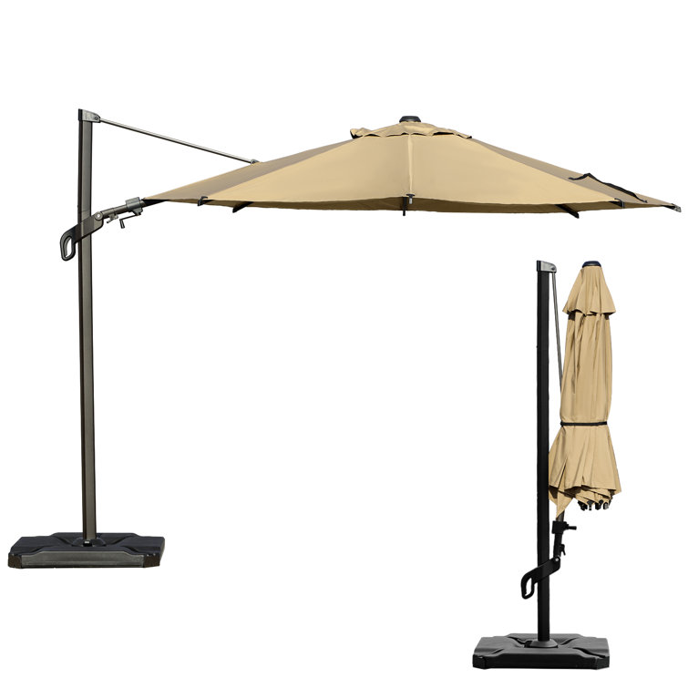 Vienna 10ft Brown Polyester Cantilever Umbrella with Steel Pole
