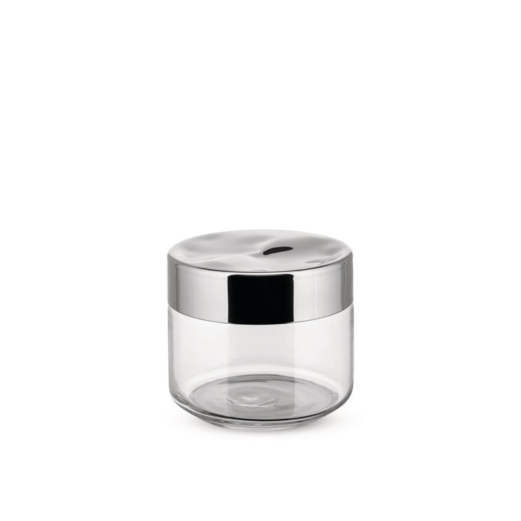 Small Clear Glass Jar with Stainless Steel Lid