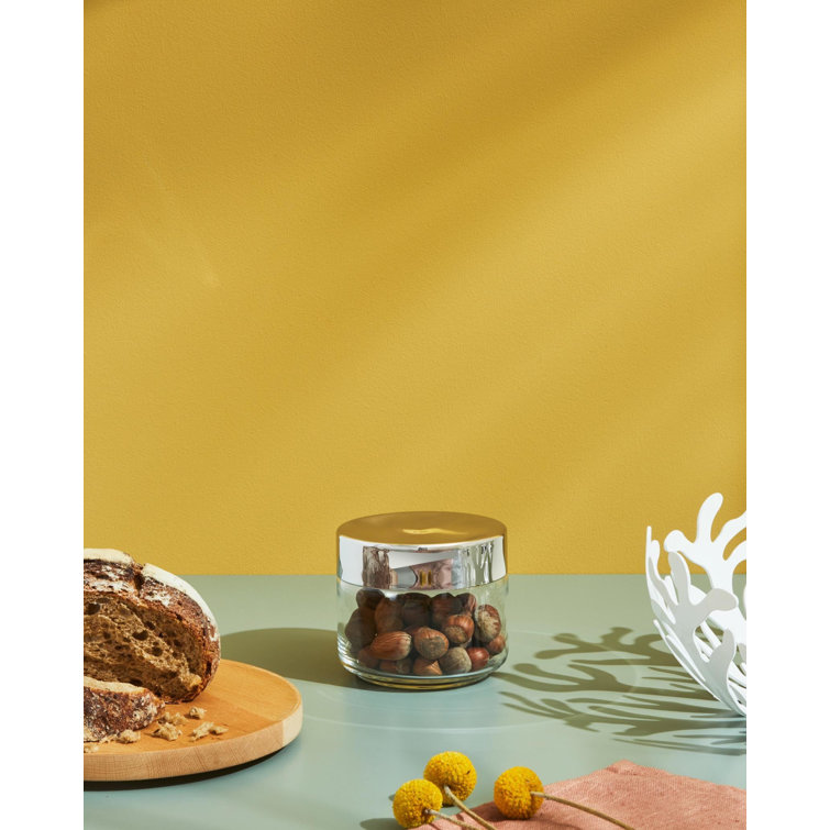 Large Silver and Glass Kitchen Storage Jar