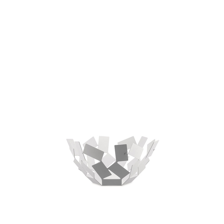 White Geometric Stainless Steel Fruit Holder Bowl