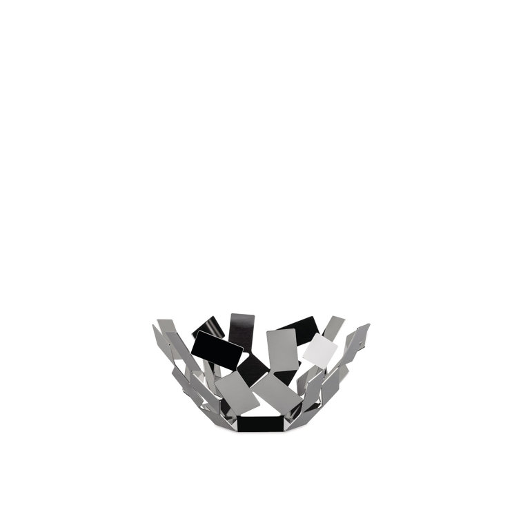 Abstract Stainless Steel Cut-Out Fruit Bowl