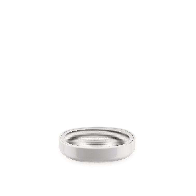 White and Stainless Steel Modern Soap Dish
