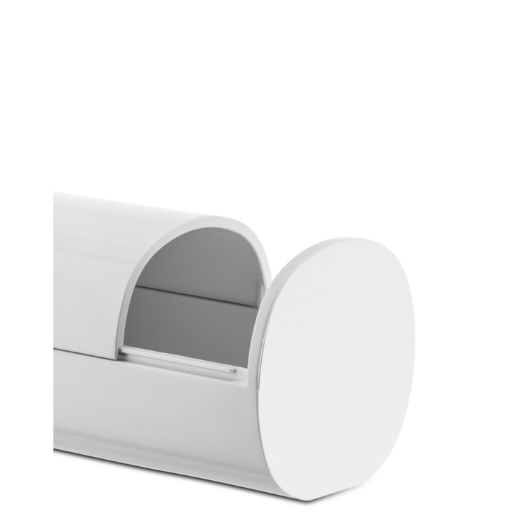 White Minimalist Rectangular Lidded Cotton Pad Dispenser