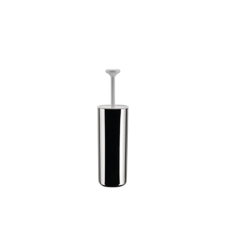 Silver Freestanding Toilet Brush with Holder