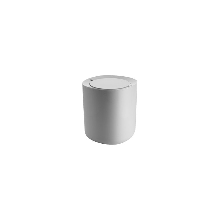 Minimalist White Plastic Bathroom Waste Bin